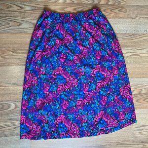 Vintage 80s Midi Vibrant Skirt